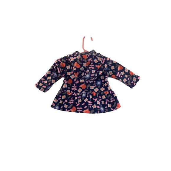 CARTER’S Girl’s Floral Fleece Light Weight Hooded Full Zip Jacket / Size: 3 Mos - Picture 2 of 8